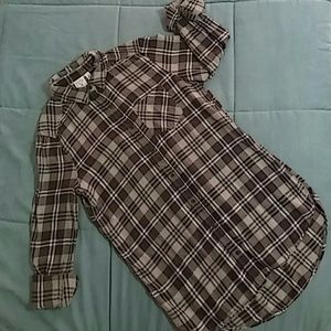 BP Nordstrom Grey Plaid Tunic